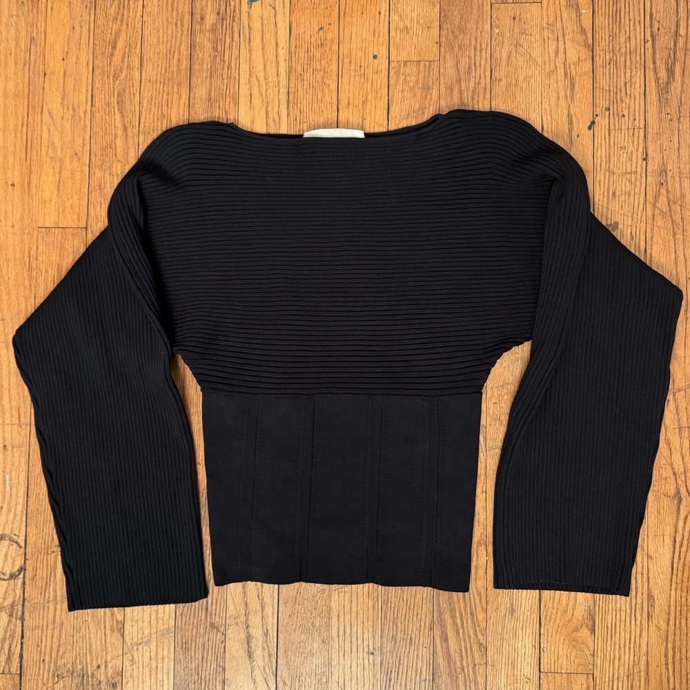 Dion Lee Black Ribbed Sweater